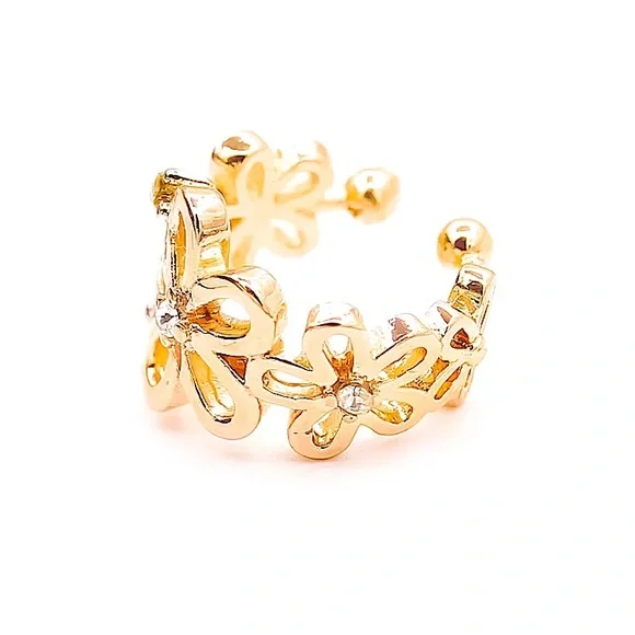 ⚜️[𝟯/$𝟭𝟴]⚜️Gold Flower Cuff Wrap Earring NEW - Picture 4 of 6